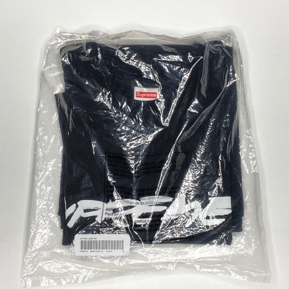 supreme futura logo tee black